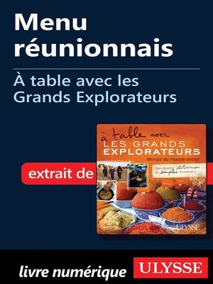 cover image of Menu réunionnais--À table avec les Grands Explorateurs